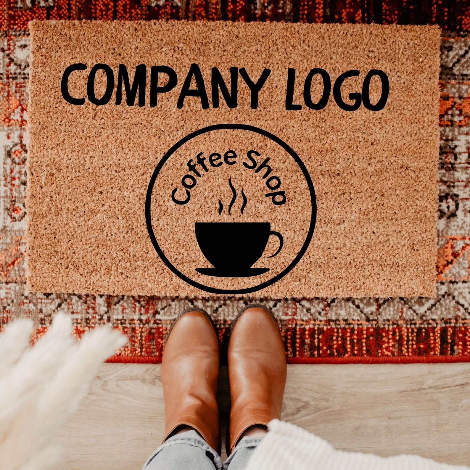 Home Textiles Logo - Brush Door Mat Personalised Front Door