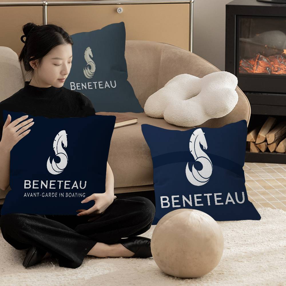Home Textiles Logo - B-BENETEAU logo Personalized Pillow Cover Kids
