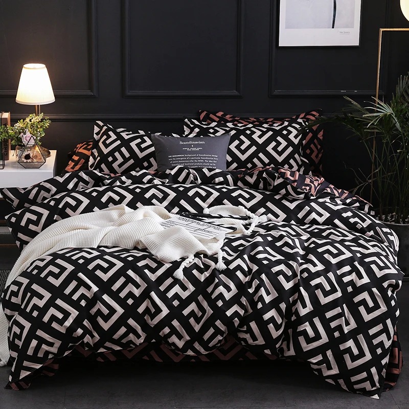 Home Textiles Bedding - Luxury Black Bedding Comforter Set with