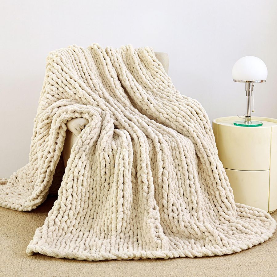 Chunky Knit Blanket Throw 51