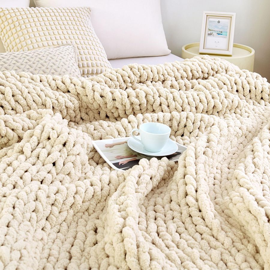 Chunky Knit Blanket Throw 51