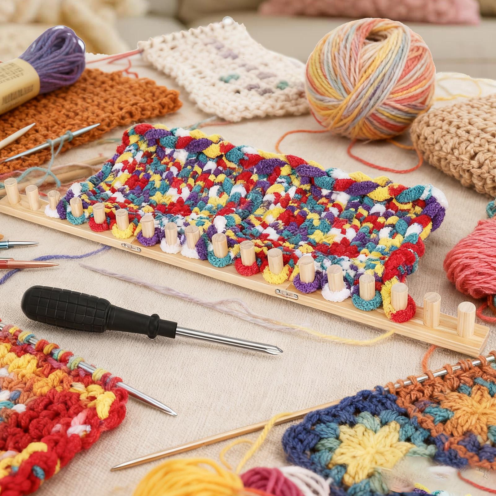 Knitting Loom 35 Inch Wood Chu - Throw Blanket Chunky Knit 评论和价格