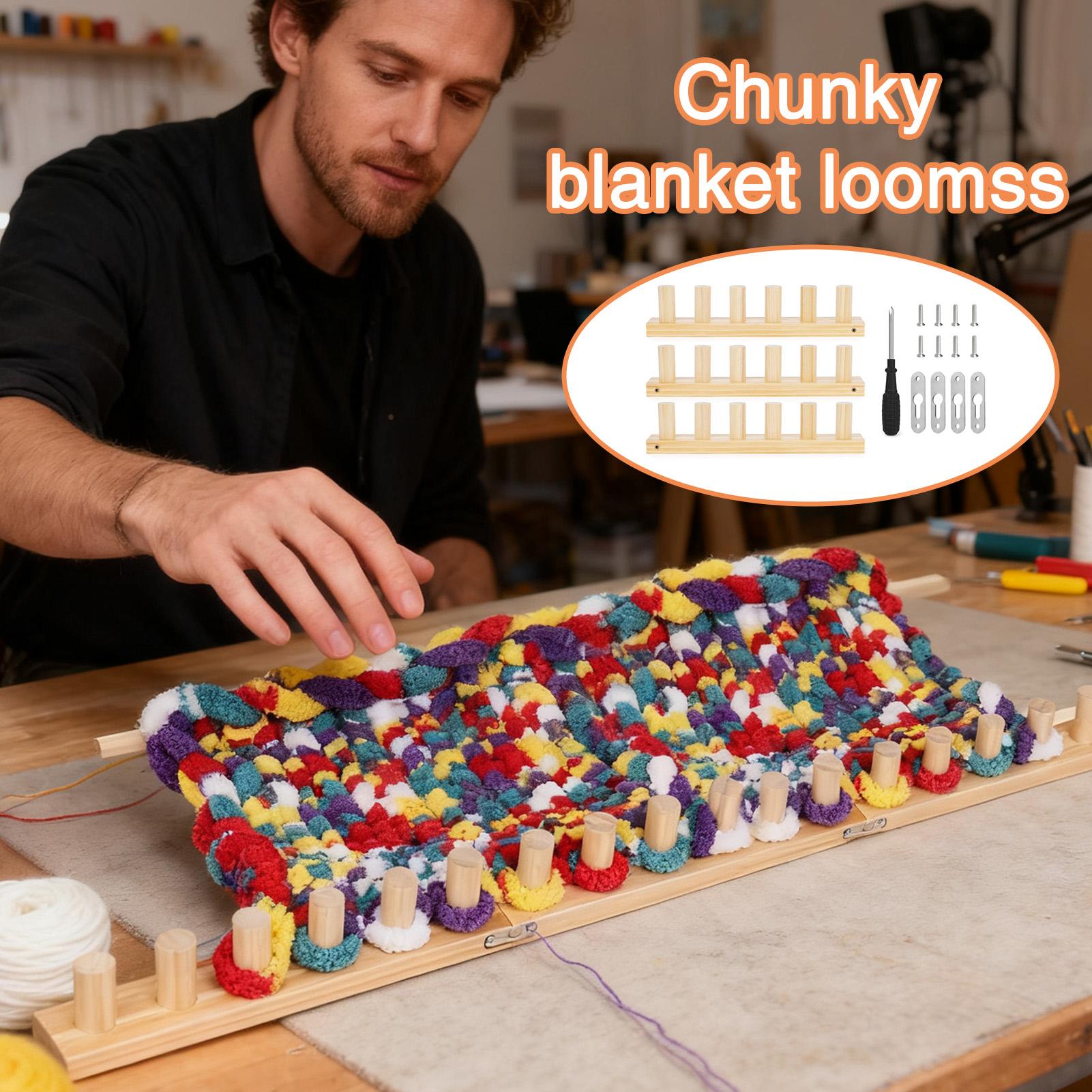 Knitting Loom 35 Inch Wood Chu - Throw Blanket Chunky Knit 评论和价格