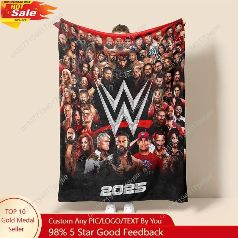 WWE Logo Flannel Throw Blanket - Home Textiles Logo 评论和价格