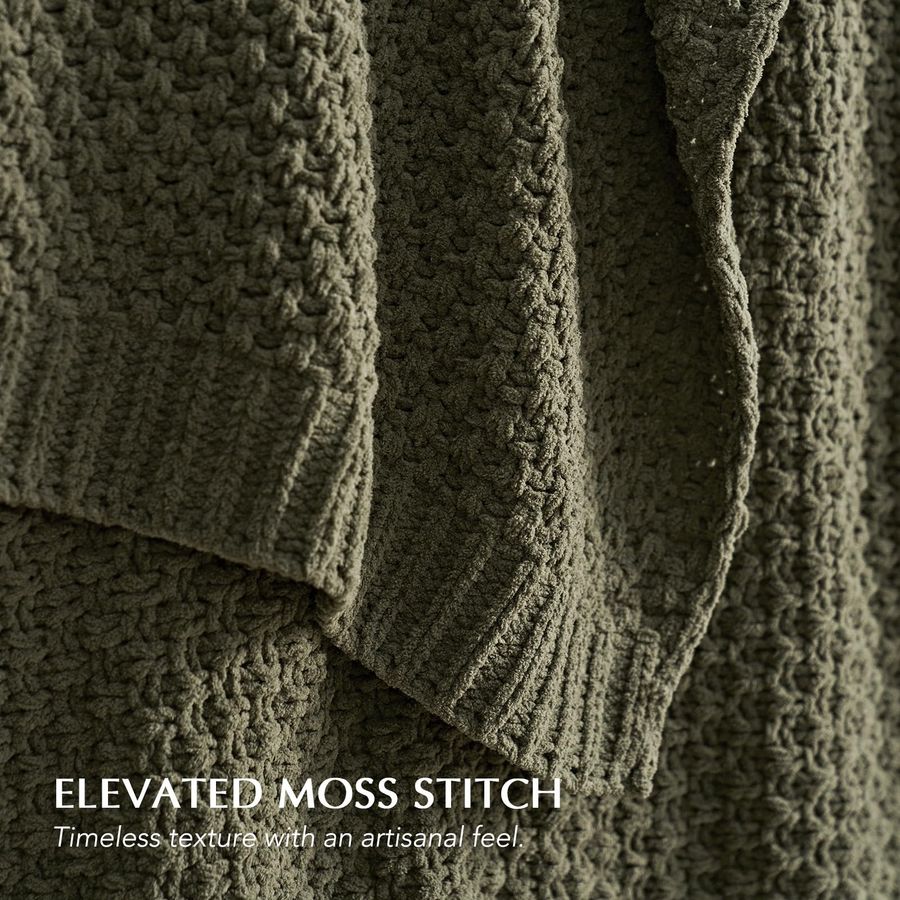 Chunky Chenille Knit Throw Bla - Throw Blanket Chunky Knit 评论和价格