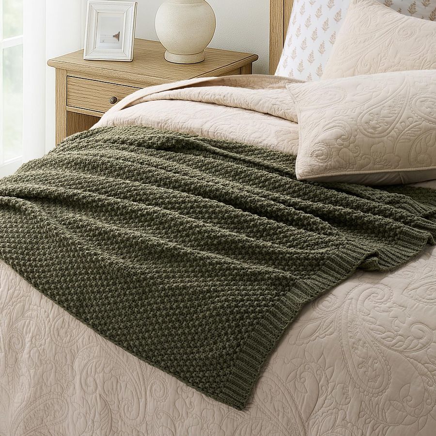 Chunky Chenille Knit Throw Bla - Throw Blanket Chunky Knit 评论和价格