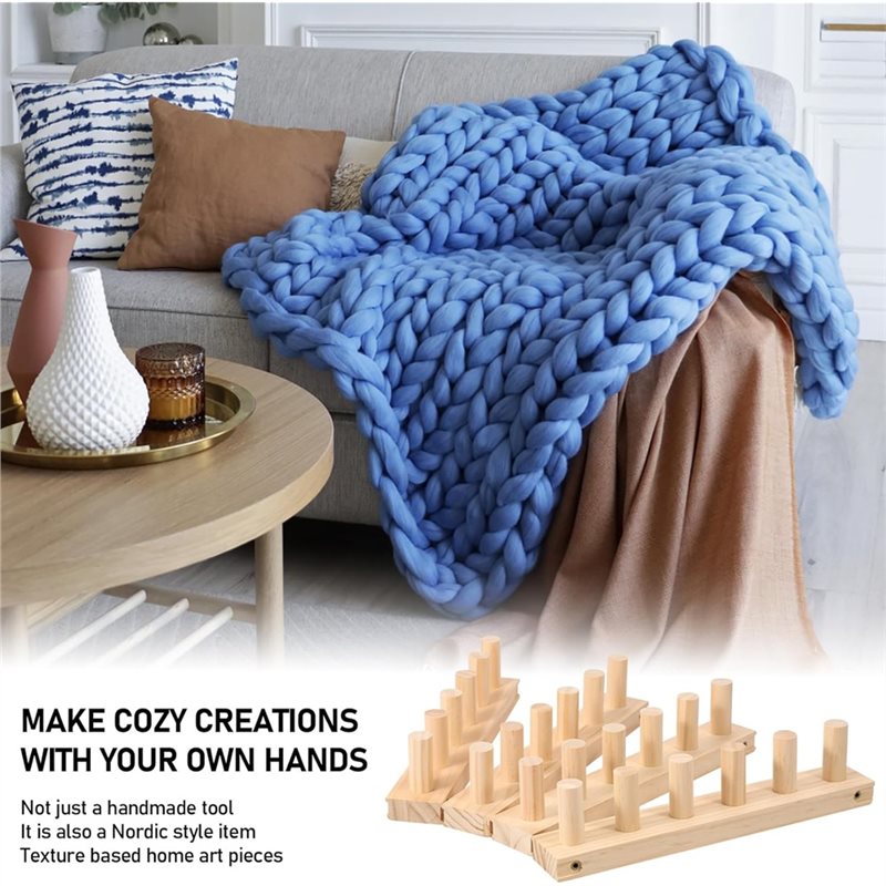 ABZC-Blanket Loom, 4Pcs Chunky - Throw Blanket Chunky Knit 评论和价格