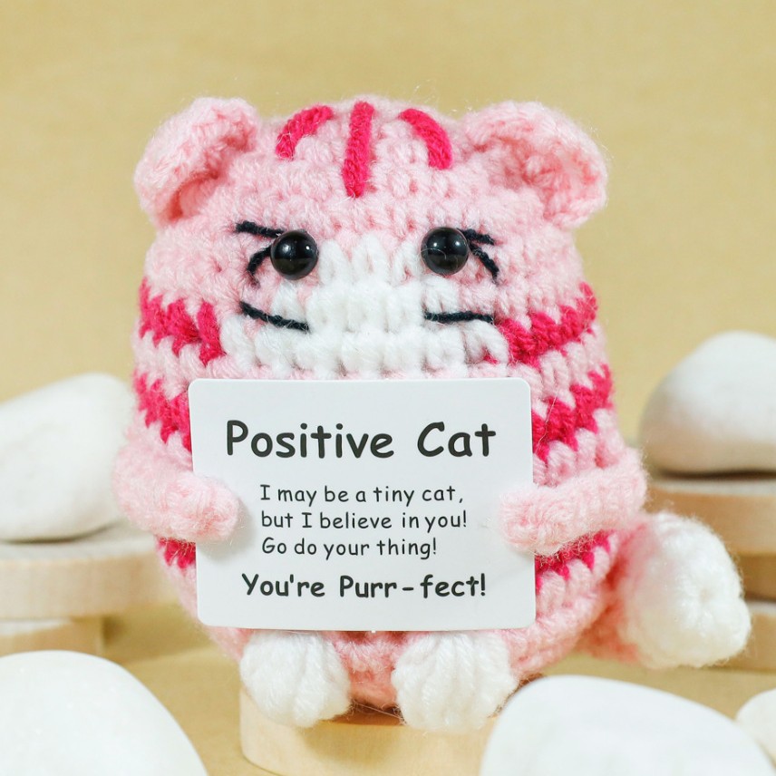 Funny Crochet Positive Cat Dol - Home And Textiles Today 评论和价格