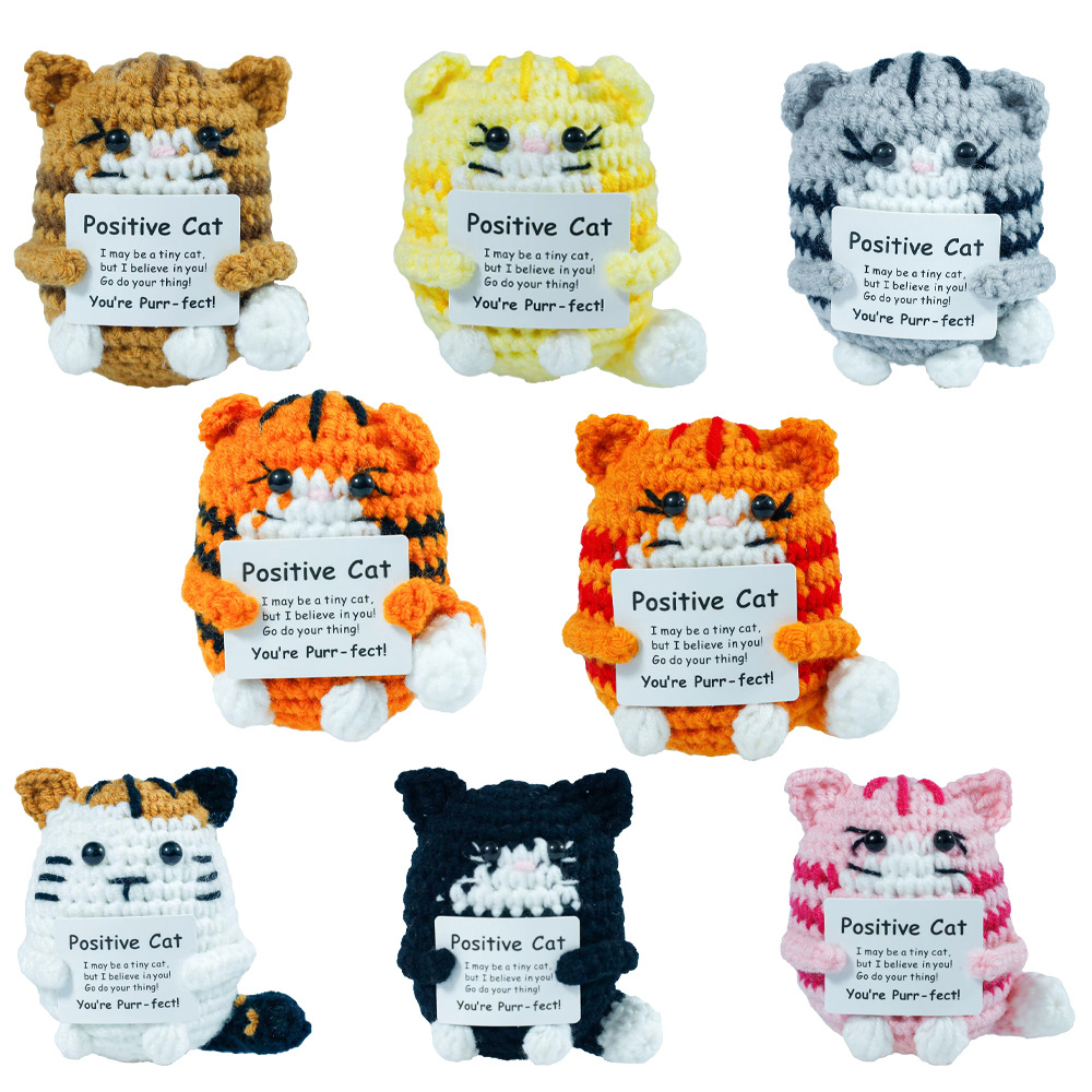Funny Crochet Positive Cat Dol - Home And Textiles Today 评论和价格