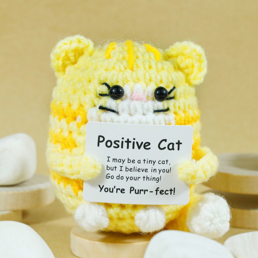 Funny Crochet Positive Cat Dol - Home And Textiles Today 评论和价格