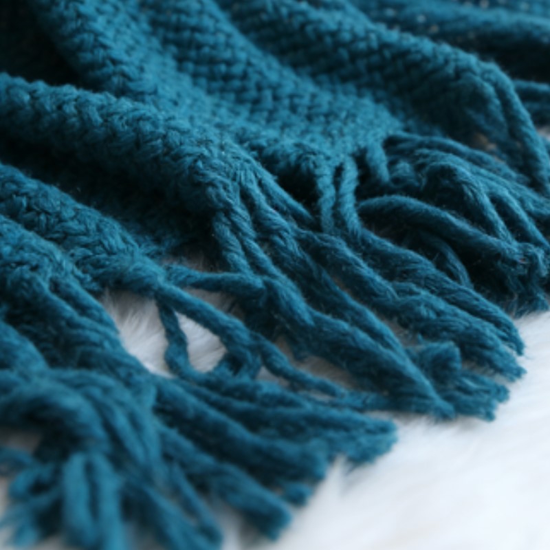Cable Knit Blue Gift Throw Bla - Throw Blanket Chunky Knit 评论和价格