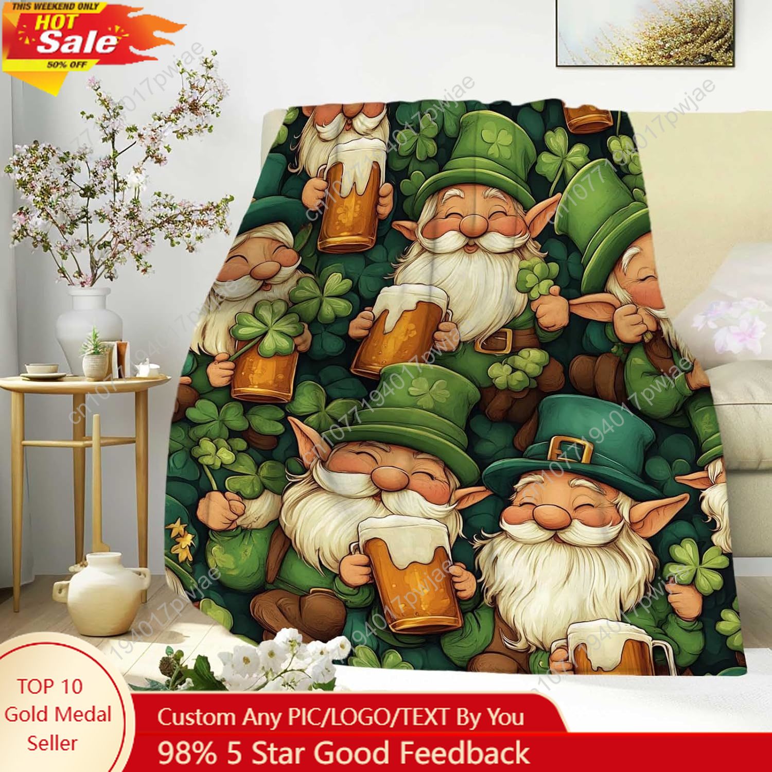St. Patrick’s Day Gnome Throw  - Home And Textiles Today 评论和价格