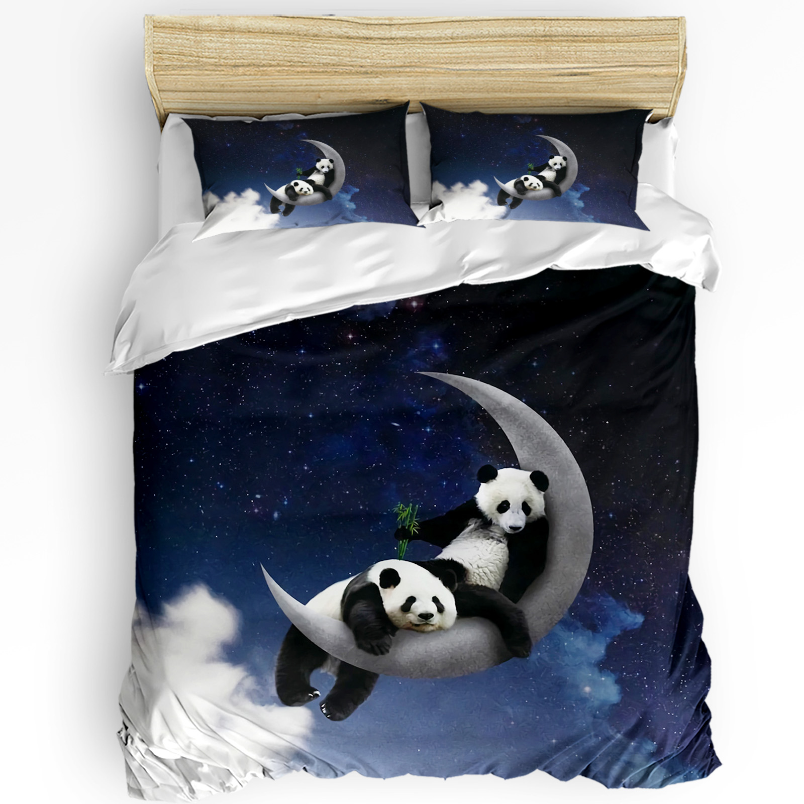 Moon Night Sky Panda Bamboo St - Home Textiles Bedding 评论和价格