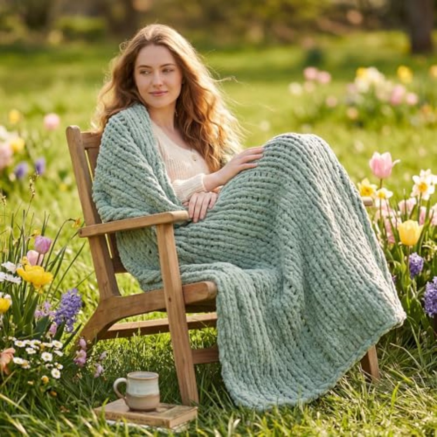 Chunky Knit Throw Blanket for  - Throw Blanket Chunky Knit 评论和价格