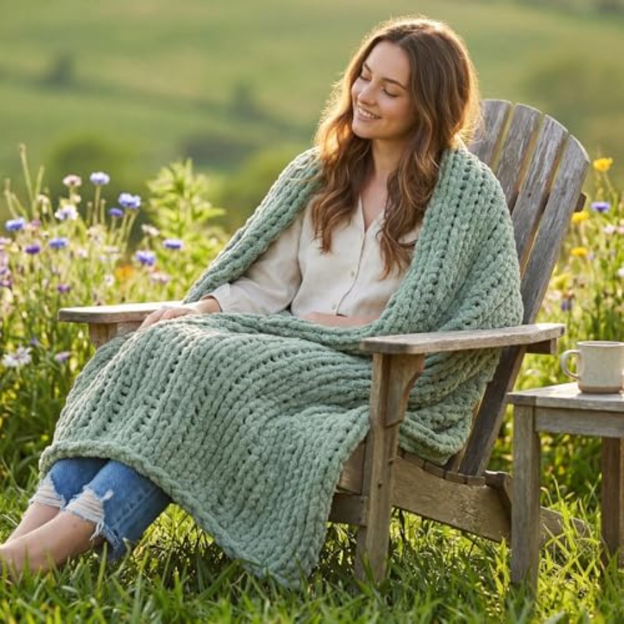 Chunky Knit Throw Blanket for  - Throw Blanket Chunky Knit 评论和价格