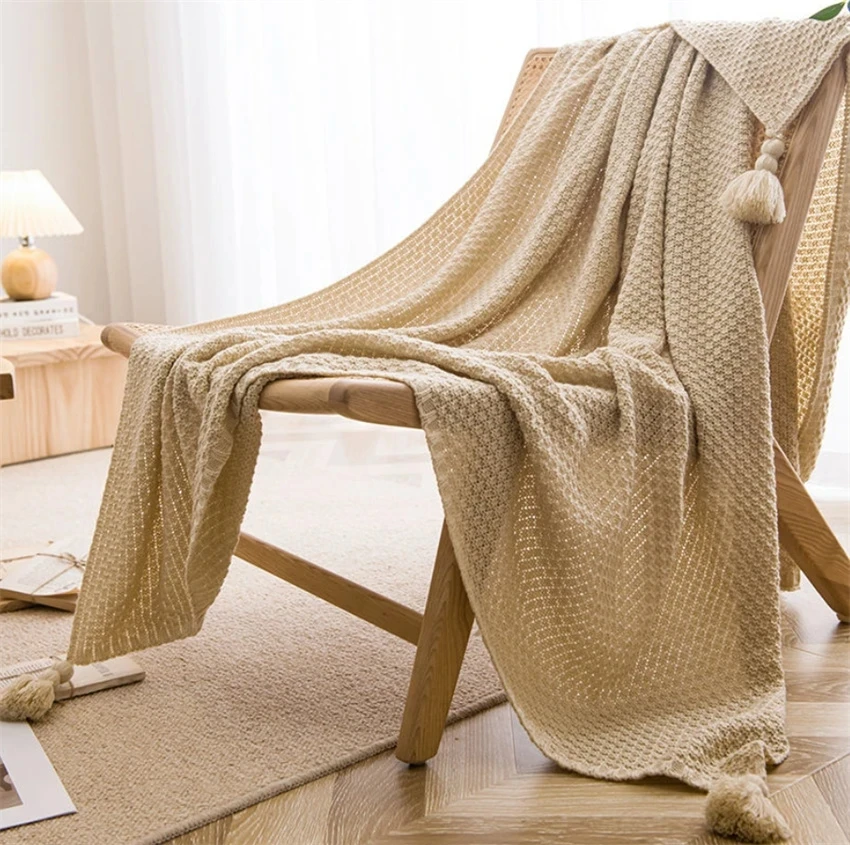 Nordic Blankets for Bed Sofa C - Throw Blanket Chunky Knit 评论和价格