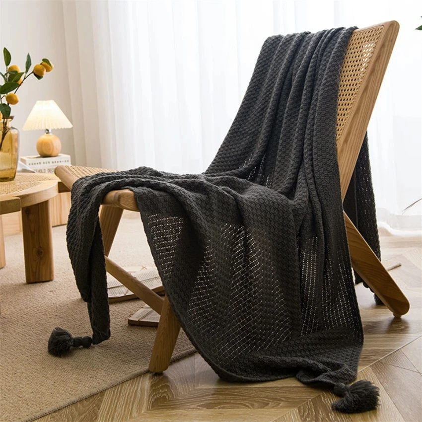 Nordic Blankets for Bed Sofa C - Throw Blanket Chunky Knit 评论和价格
