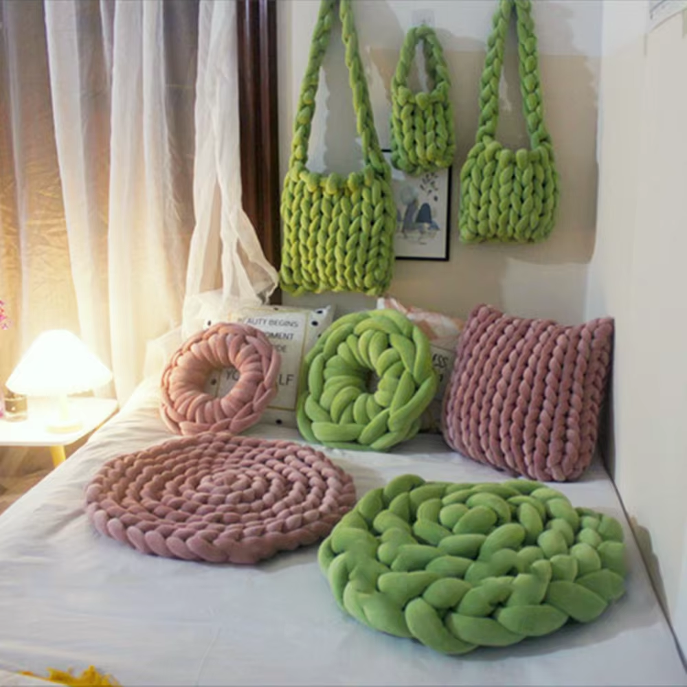 1KG 1000G Super Chunky Yarn Ba - Throw Blanket Chunky Knit 评论和价格